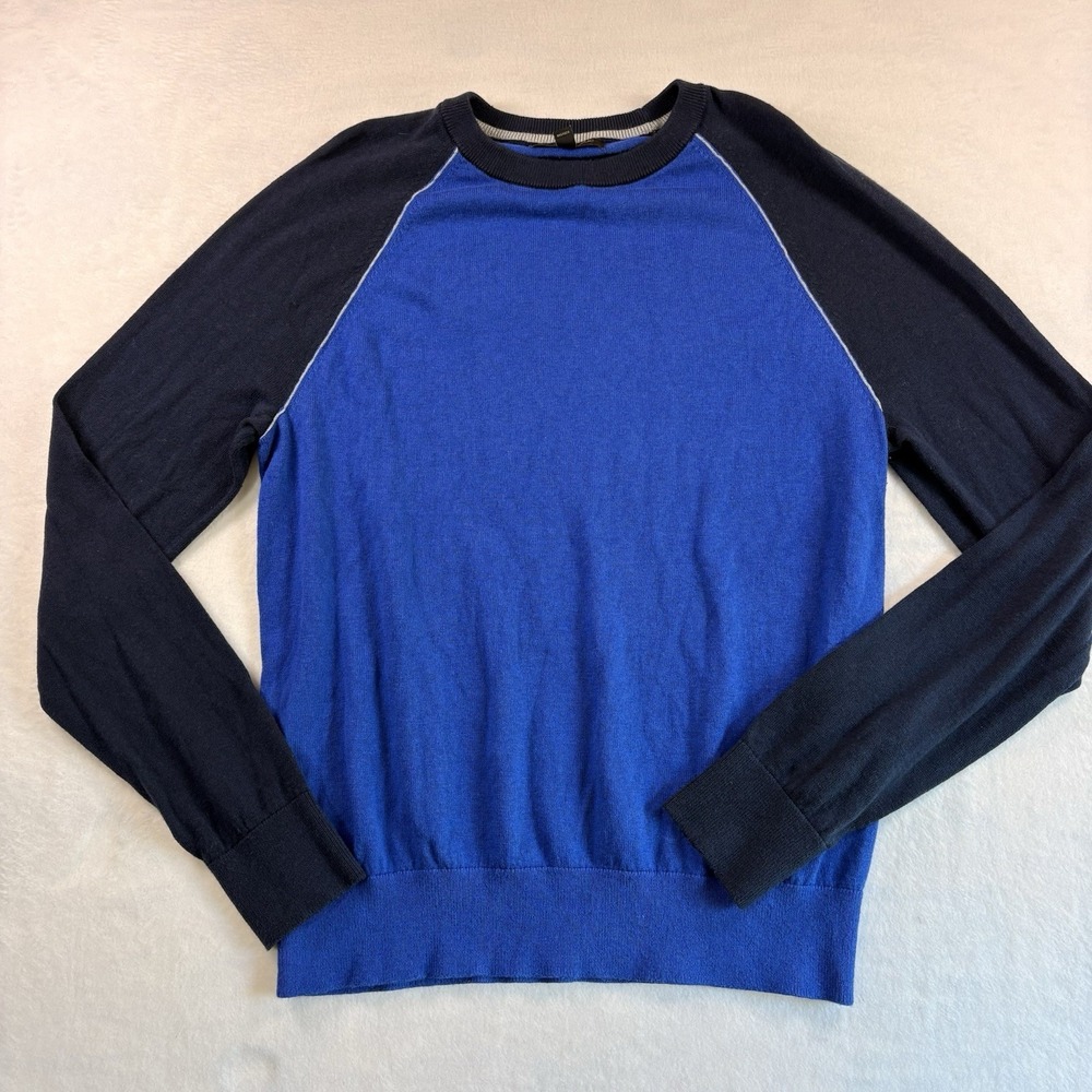 Banana Republic Men's Lightweight Raglan Sweater Blue Silk Cashmere Blend Casual